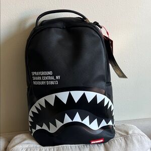 Sprayground Black and White Shark Backpack